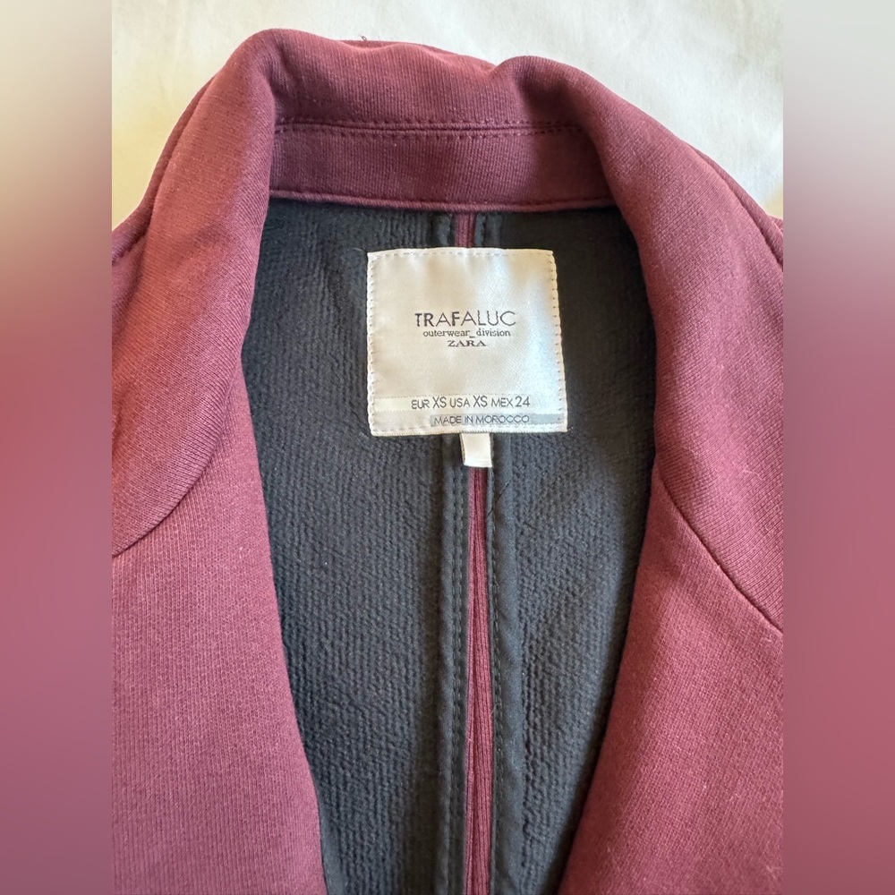 💕5 items for $50💕 Zara trafaluc maroon moto biker jacket - Picture 4 of 6